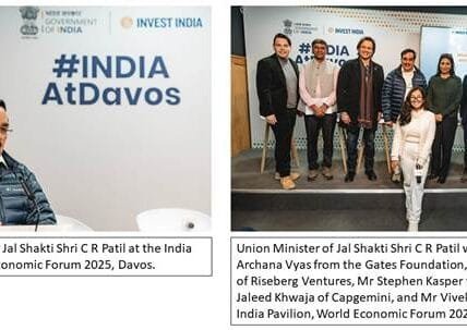 A global discussion titled India's WSH Innovations Driving Global Impact in Climate and Water Sustainability was held at the India Pavilion at the World Economic Forum 2025