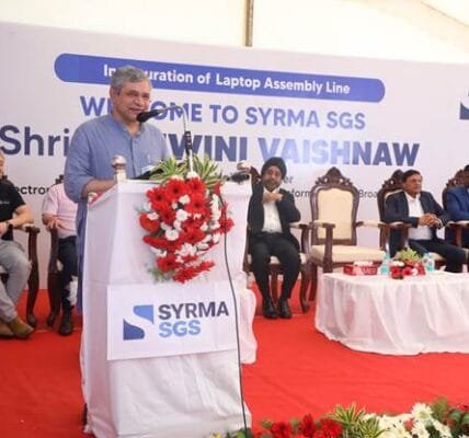 Ashwini Vaishnav inaugurated the state-of-the-art laptop assembly line of Indian company Sirma SGS in Chennai