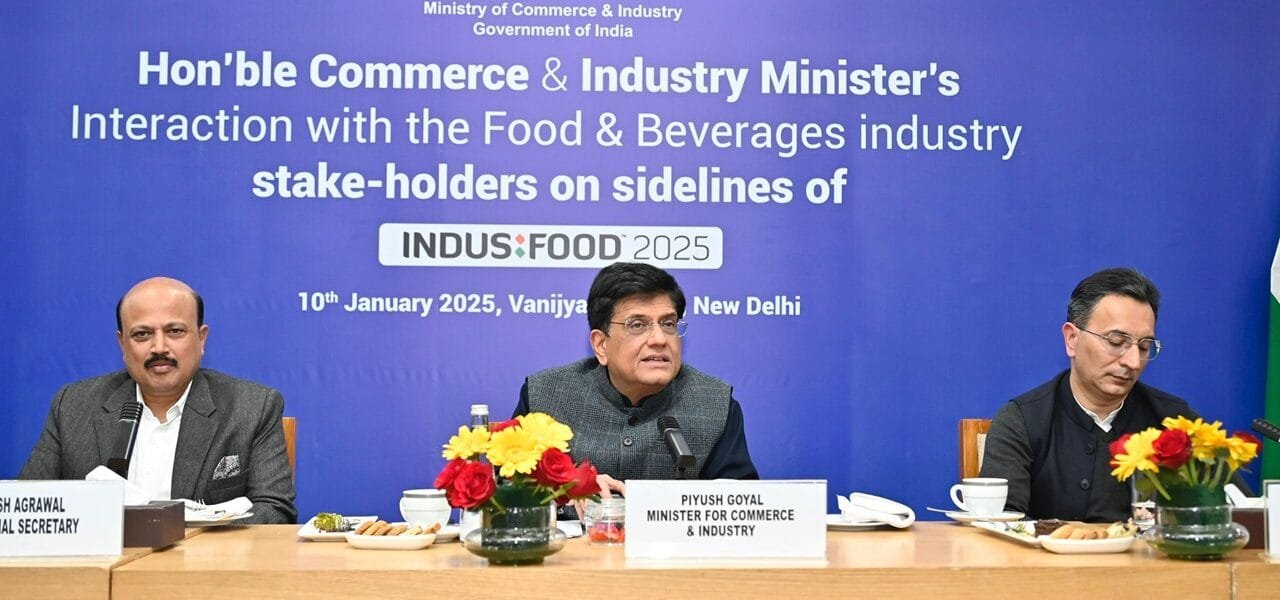 Commerce and Industry Minister Piyush Goyal set a target of $100 billion exports for food and beverages, agriculture and marine products in the next five years