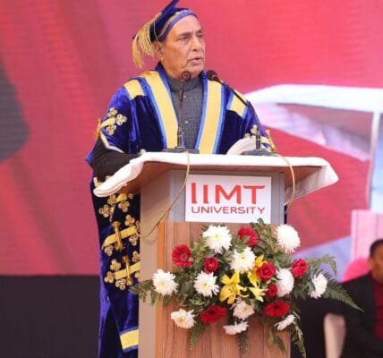 Defence Minister Rajnath Singh addressed the convocation of IIMT University in Meerut, Uttar Pradesh