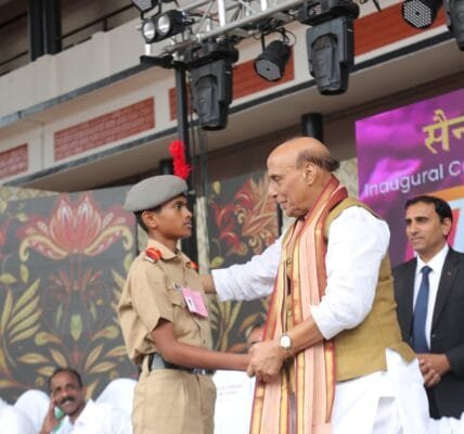 Defence Minister Rajnath Singh inaugurated the Vidyadhiraja Vidyapeetham Sainik School in Alappuzha district of Kerala
