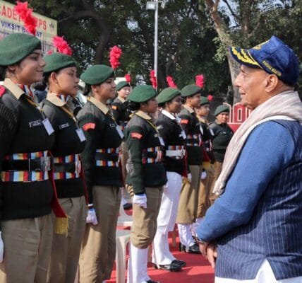 Defence Minister Rajnath Singh urges NCC cadets to enhance their skills with changing times