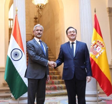 EAM Dr S Jaishankar meets Spanish Foreign Minister José Manuel Albares in Madrid