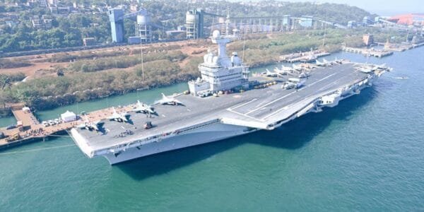 French Navy's nuclear powered aircraft carrier Charles de Gaulle arrived in Goa for military exercise Varuna