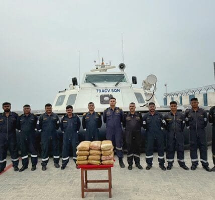 ICG seizes 53.6 kg ganja worth Rs 60 lakh near India-Sri Lanka IMBL