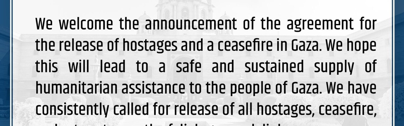 India welcomes Israel-Hamas ceasefire and hostage-release agreement