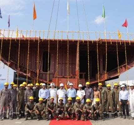 Keel Ceremony of Seventh Ship (529, Machilipatnam) of ASW SWC Project at CSL, Kochi