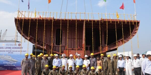 Keel Ceremony of Seventh Ship (529, Machilipatnam) of ASW SWC Project at CSL, Kochi