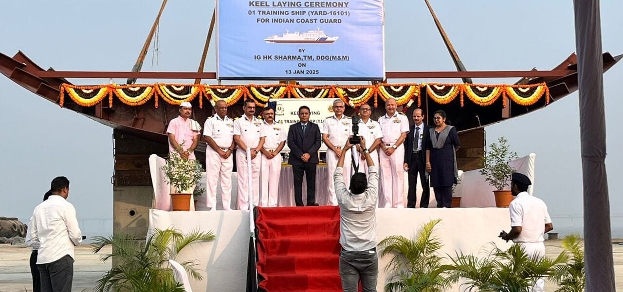 Keel-Laying Ceremony of Training Ship for Indian Coast Guard Held at MDL, Mumbai