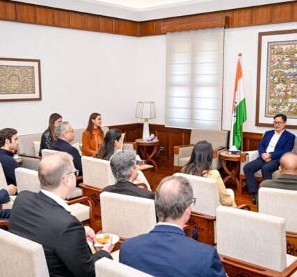 Parliamentary Affairs Minister Kiren Rijiju meets YPO global delegation