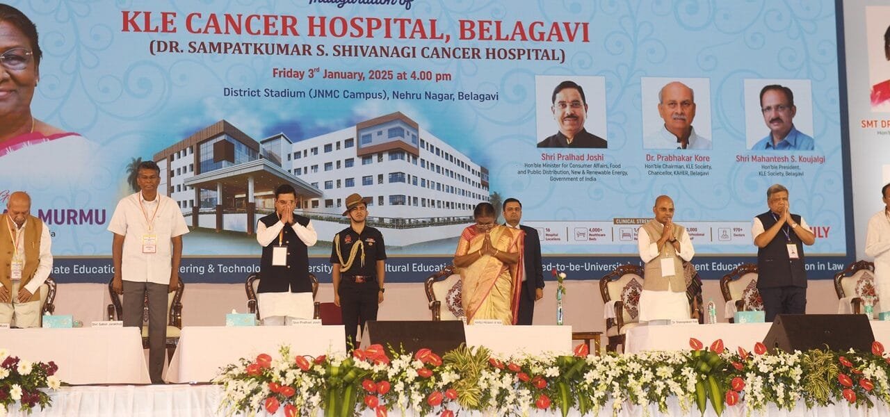 President Draupadi Murmu inaugurated the KLE Cancer Hospital in Belagavi, Karnataka.