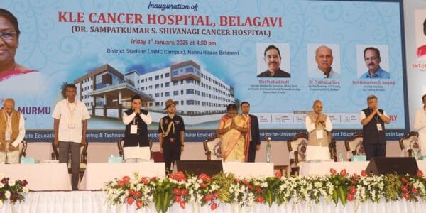 President Draupadi Murmu inaugurated the KLE Cancer Hospital in Belagavi, Karnataka.