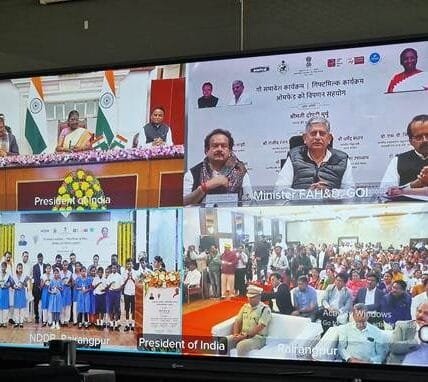 President Draupadi Murmu virtually inaugurated key dairy and livestock sector initiatives in Mayurbhanj district of Odisha