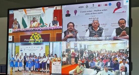 President Draupadi Murmu virtually inaugurated key dairy and livestock sector initiatives in Mayurbhanj district of Odisha