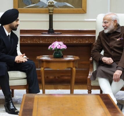 Punjabi Singer Diljit Dosanjh met Prime Minister Narendra Modi in New Delhi