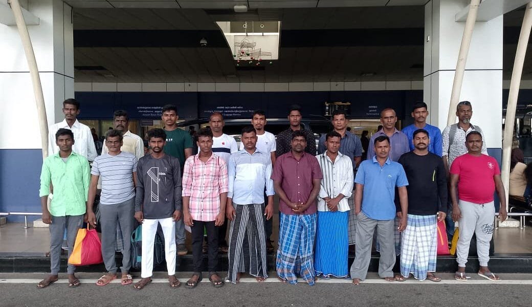 Twenty fishermen arrested by the Sri Lankan Navy a year ago were released today