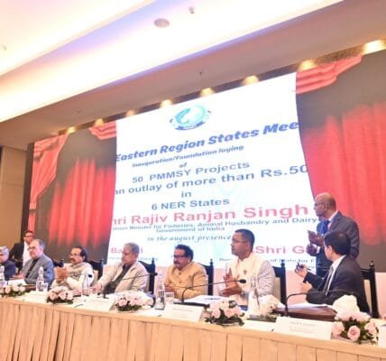 Union Minister Rajiv Ranjan Singh inaugurated and laid the foundation stone of 50 major projects worth Rs 50 crore under the Pradhan Mantri Matsya Sampada Yojana (PMMSY) in Guwahati