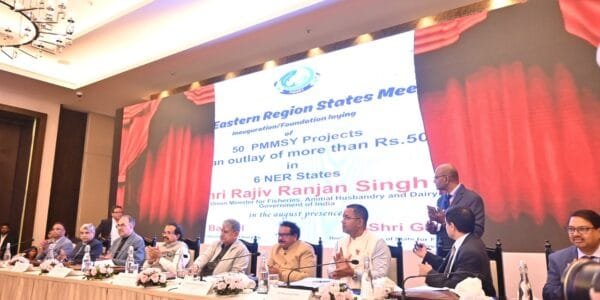 Union Minister Rajiv Ranjan Singh inaugurated and laid the foundation stone of 50 major projects worth Rs 50 crore under the Pradhan Mantri Matsya Sampada Yojana (PMMSY) in Guwahati