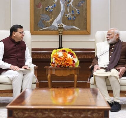 Uttarakhand CM Pushkar Singh Dhami met Prime Minister Modi in New Delhi today