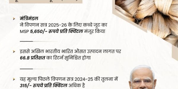 govt has decided to increase the MSP of raw jute for the marketing season 2025-26