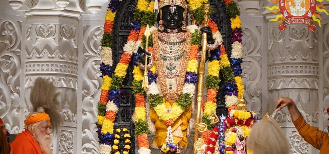 three-day Pratishtha Dwadashi festival began today on the first anniversary of Ram Lalla Pratishtha at Shri Ram Janmabhoomi temple in Ayodhya