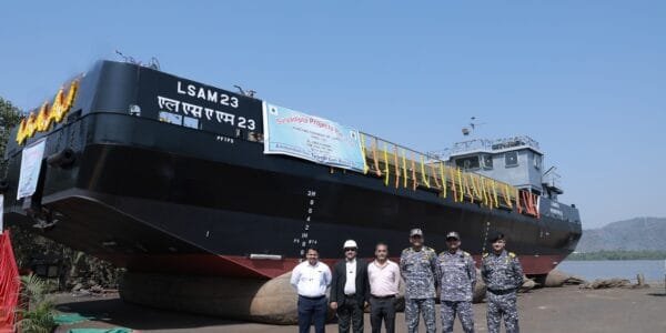 9th Ammunition Assisted Torpedo Cum Missile (ACTCM) Barge LSAM 23 (Yard 133) was launched