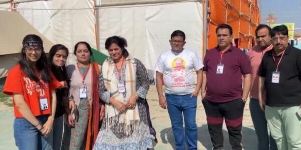 A group of 68 Hindu devotees from Pakistan reached Prayagraj yesterday and took a holy dip in the Sangam