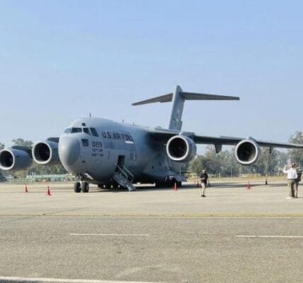 A special flight from the US carrying 116 illegal immigrants arrived at Amritsar International Airport late last night