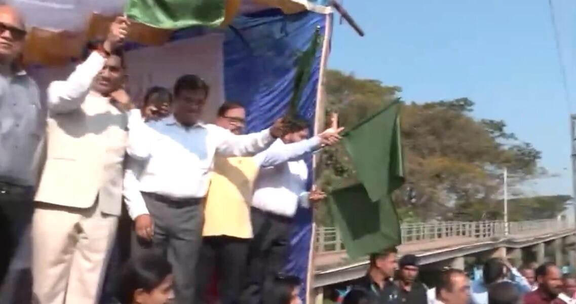 Goa Chief Minister Paramod Sawant flagged off the train for Maha Kumbh, Prayagraj from Karmali Railway Station