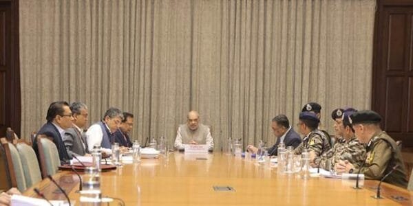 Home Minister Amit Shah chaired high-level meetings in New Delhi today to review the security scenario in Jammu and Kashmir