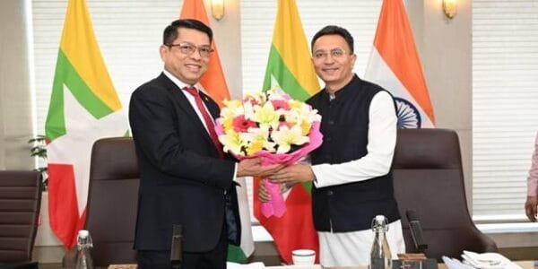 India-Myanmar bilateral meeting Minister of State Jitin Prasada meets counterpart Deputy Minister U Min Min