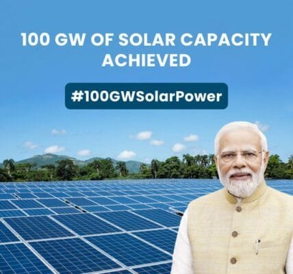 India achieves historic milestone of 100 GW solar power capacity