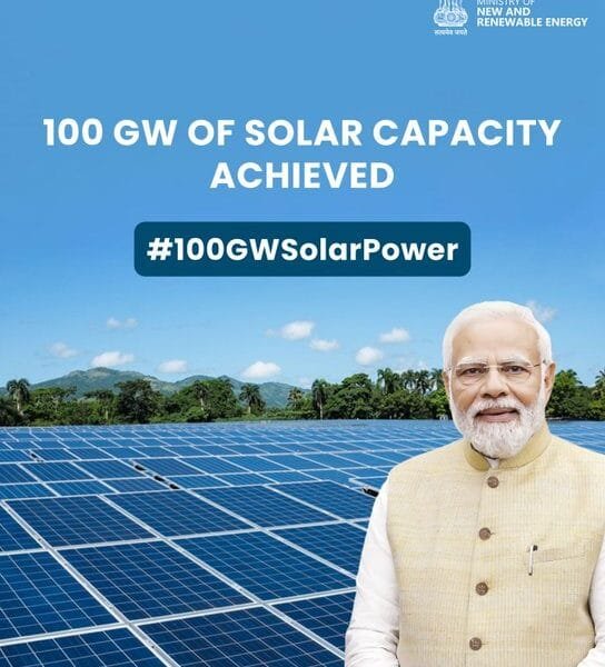 India achieves historic milestone of 100 GW solar power capacity