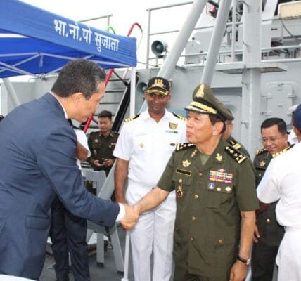 Indian Navy's First Training Squadron departs from Sihanoukville Port, Cambodia