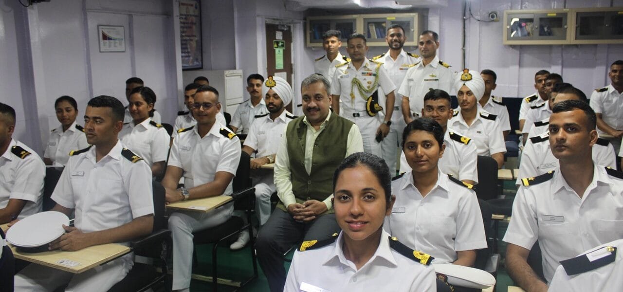 Indian Navy's first training squadron arrives at Changi Naval Base in Singapore