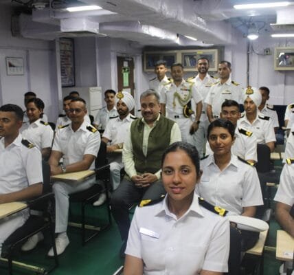 Indian Navy's first training squadron arrives at Changi Naval Base in Singapore