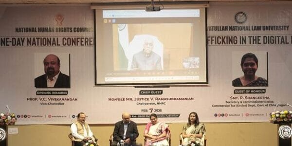 NHRC in collaboration with Hidayatullah National Law University, Raipur organised a National Conference on Combatting Human Trafficking in the Digital Age