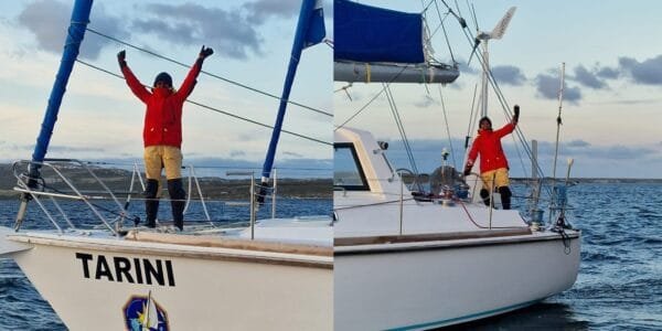 नाविका सागर परिक्रमा II INSV तारिणी, तीसरे बंदरगाह- पोर्ट स्टेनली पहुंचा