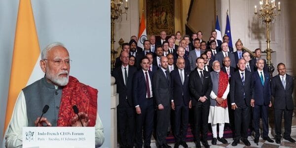 PM Modi addresses India-France CEO Forum with French President in Paris