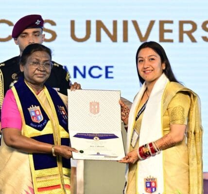 President Draupadi Murmu addressed the convocation of the National Forensic Sciences University in Gandhinagar today