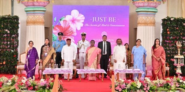 President Draupadi Murmu addressed the inaugural session of the Art of Living International Women's Conference
