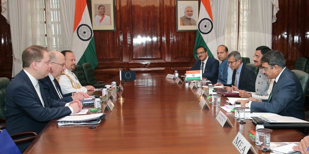 Raksha Rajya Mantri meets European Commission's Commissioner for Defence and Space in New Delhi