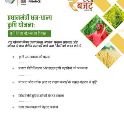 Union Budget 2025-26 Pradhan Mantri Dhan-Dhanya Krishi Yojana to be launched in 100 low crop productivity districts