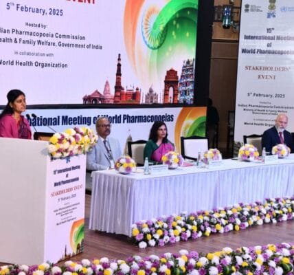 Union Minister of State for Health Anupriya Patel delivered the keynote address at the 15th International Meeting of the World Pharmacopoeia in New Delhi today
