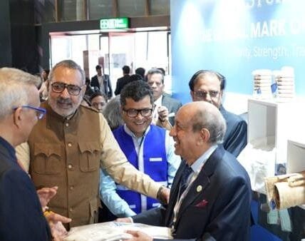 Union Textiles Minister Giriraj Singh visits Bharat Tex 2025 at Bharat Mandapam