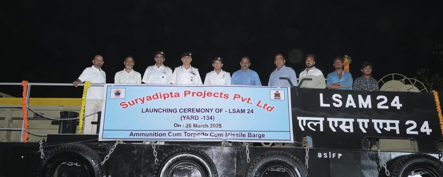 10th Ammunition cum Torpedo cum Missile (ACTCM) Barge, LSAM 24 (Yard 134) launched