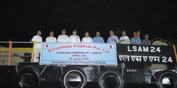 10th Ammunition cum Torpedo cum Missile (ACTCM) Barge, LSAM 24 (Yard 134) launched