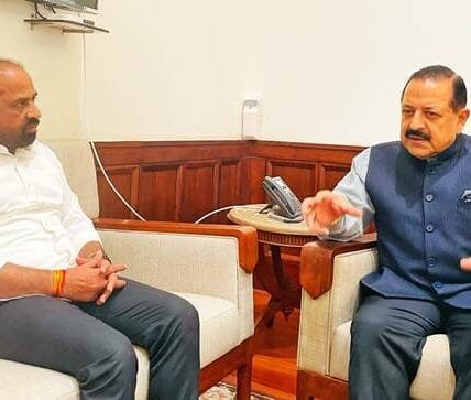 Andhra Pradesh Health Minister Satya Kumar meets Dr Jitendra Singh and seeks greater support from the Centre to promote biotechnology