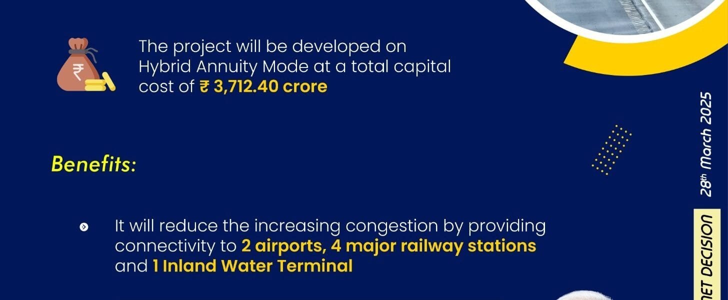 Cabinet approves construction of 4-lane Greenfield and Brownfield Patna-Ara-Sasaram Corridor (NH-119A) (120.10km) on Hybrid Annuity Mode (HAM) in Bihar