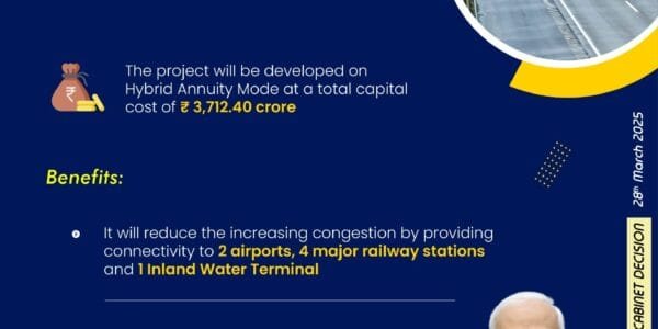 Cabinet approves construction of 4-lane Greenfield and Brownfield Patna-Ara-Sasaram Corridor (NH-119A) (120.10km) on Hybrid Annuity Mode (HAM) in Bihar